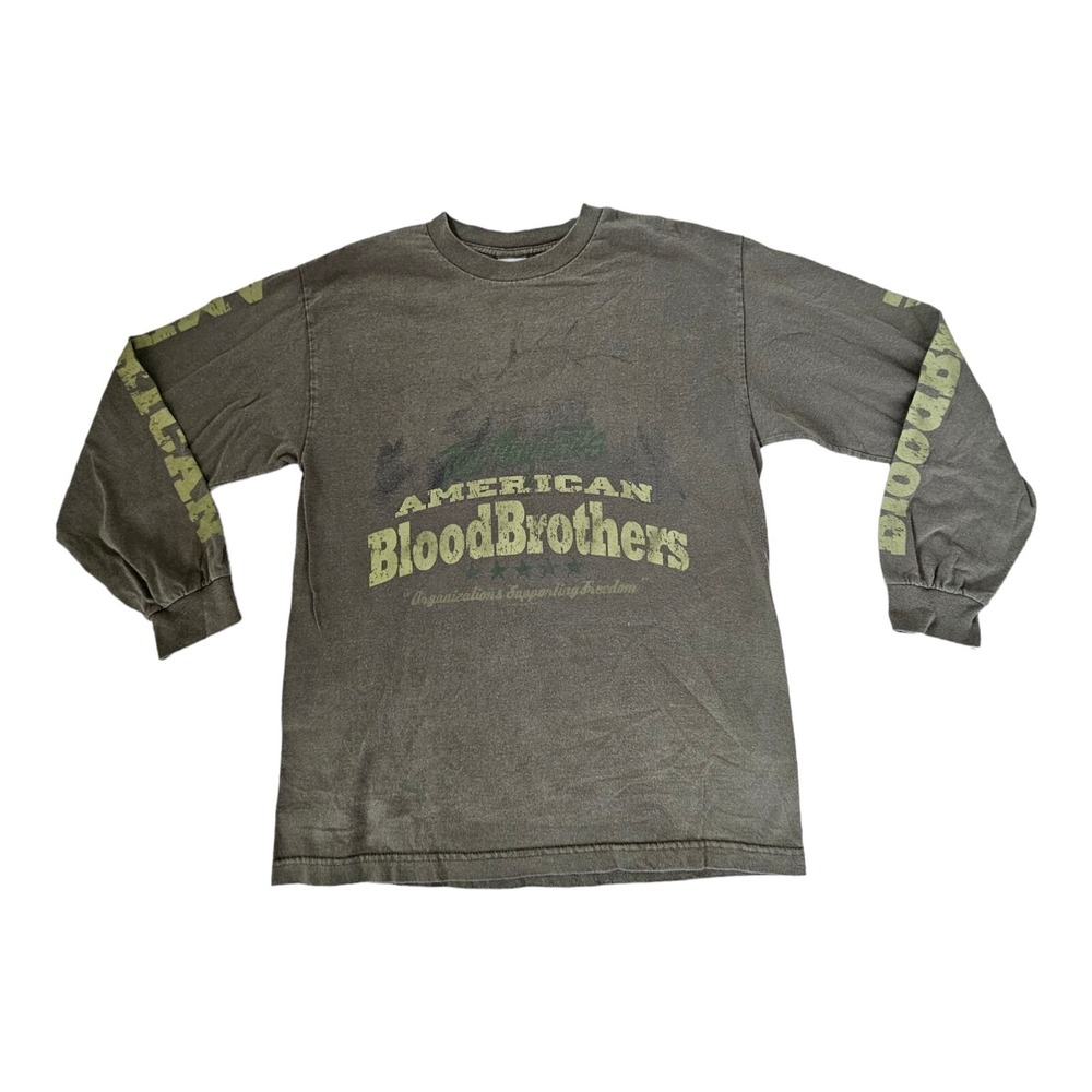 Ted Nugent's American Blood Brothers Distressed Long Sleeve T-Shirt Men's Medium